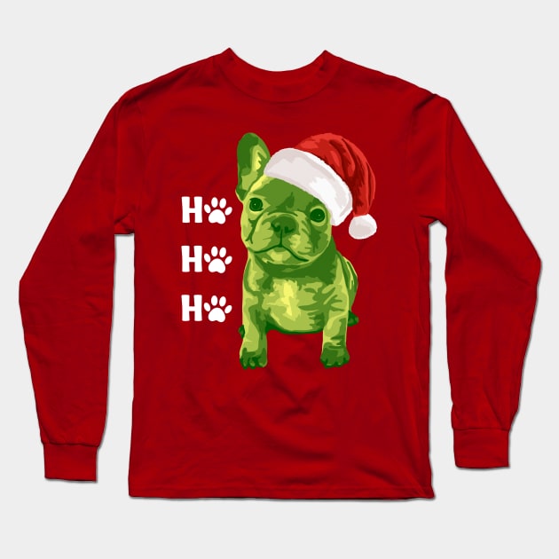 Christmas French Bulldog Puppy Long Sleeve T-Shirt by Slightly Unhinged